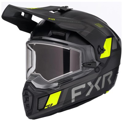 FXR Clutch X Helmet w/ Electric Shield Heated Light Quick-Release Black/HiVis