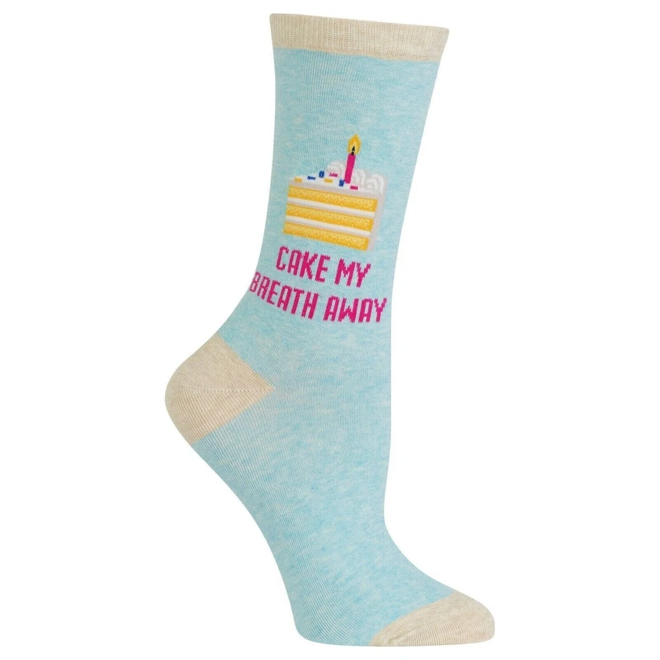 NUEVO ~ Hot Sox ~ Par individual de calcetines para mujer "Cake My Breath Away" ~ Como nuevo 9-11 Foto 3 de 3