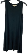 An Taylor Loft Women’s Dress Small Black Tent Shift Knit Sleeveless Stretch