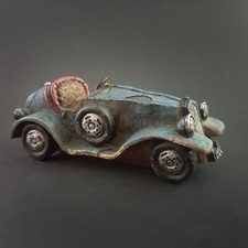Antique European Roadster Model Car Resin Molded Replica 1930s Style