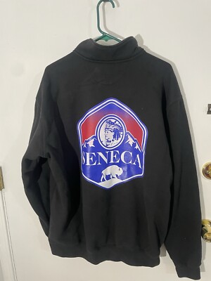 Carhartt Seneca Cigarette Promo Quarter Zip Hoodie Black XL Fleece PreOwned Good