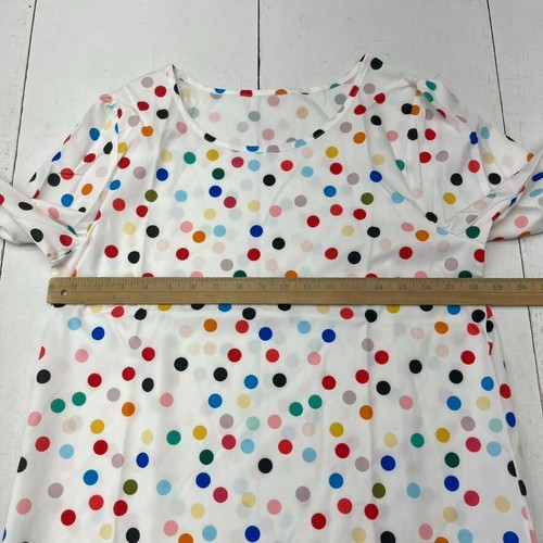 Blusa blanca multicolor a lunares manga larga para mujer talla mediana NUEVA - Imagen 5 de 5