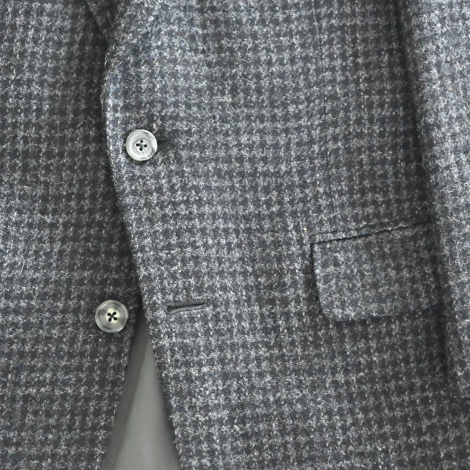 Blazer Abrigo Deportivo Chaqueta De Colección 39R 40R Negro Gris Pata de Gallo Tweed Para Hombres Foto 3 de 4