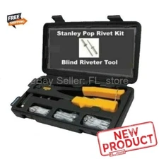 STANLEY Right Angle Pop Rivet Kit Steel Blind Riveter Gun w/ Assorted Rivets NEW