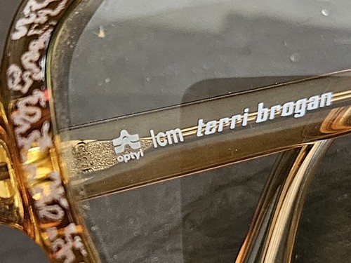 Terri Brogan Eyeglasses 8868 Amber Silver Scribble Design FRAMES Slovenia Vintag - Picture 2 of 13