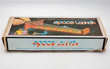 Vintage Space Launch Wood Tabletop Game Defy Gravity w/Steel Ball In Box Rare!