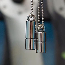 New Polished Pill aviation modern art chrome polished Pilot ball chain Necklace