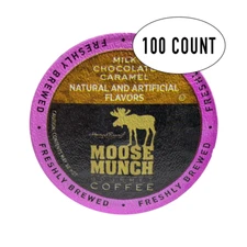 Moose Munch Coffee, Milk Chocolate Caramel, 100 Single Serve Cups