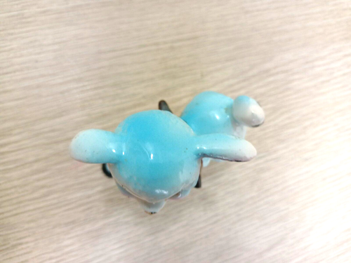 Vintage Ceramic Blue Lamb Unmarked Chipped Stands 3.5" Tall Missing Cart - Picture 6 of 8