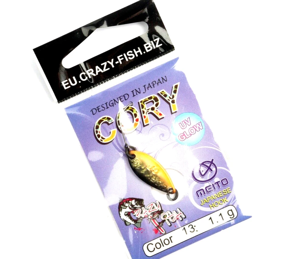 Micro spoon CRAZY-FISH UV GLOW - col. 13 - 1.1 gr - monoamo - ondulante - FR131
