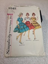 Simplicity 5545 Misses Top Skirt Dress Square Dancing Pattern 12 Bust 32 Cut