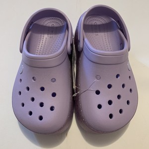 purple glitter crocs