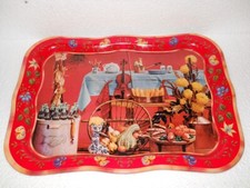 Original Coca-Cola Tablett Metall USA 1960er Jahre Motiv FOOD 1961 TV tray