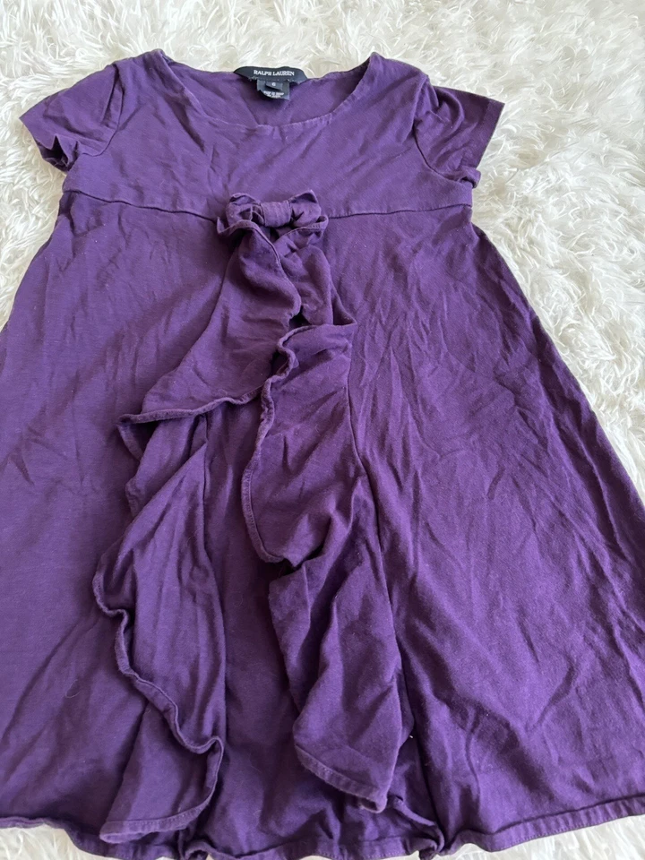 Polo Ralph Lauren Girls Sz. 6 Purple Knit Dress. Pretty, Grt Quality - Image 4 of 4