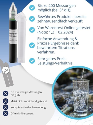 AGUALEVE Wasserhärte Test - Deutsche Grad Härte (°dH) schnell und einfach messen - Bild 9 von 9