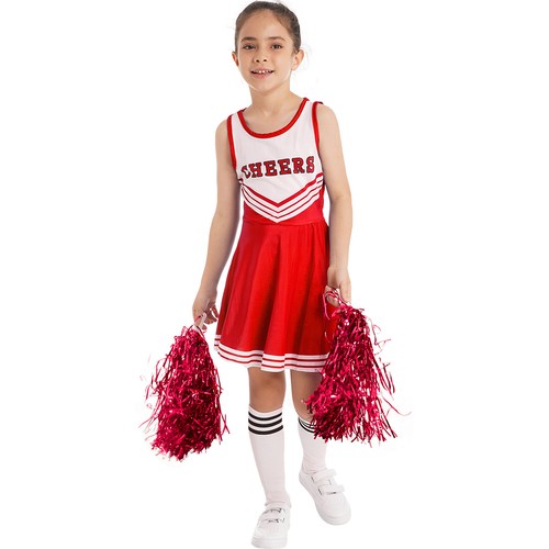 Kinder Mädchen Outfit Schule Cheerleader Kostüm Tanz Uniform Cheer Leader Set - Bild 6 von 69
