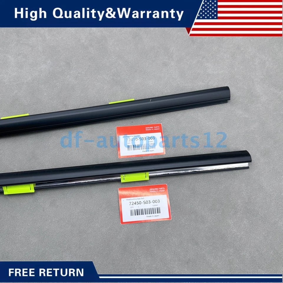 New 2PCS Door Weather Strip Window Belt Seal Molding Trim For 96-00 Honda Civic - Imagem 4 de 4