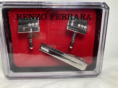 Jewelry Vintage - Renzo Ferrara Tie Tac and Cuff Links