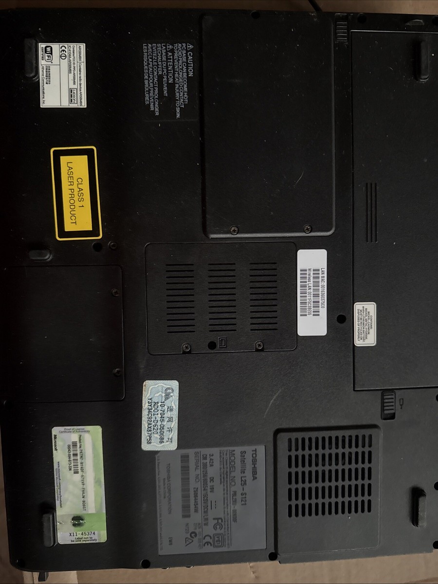 Black Toshiba Satellite L25-S121 Windows XP Model: PSL2XU-00K00 | eBay