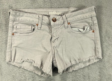 REFUGE Womens 2 Denim Shorts Gray Denim Low Rise Cut Off Stretch Frayed Hems