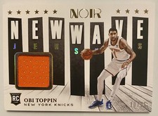 2020-21 Panini Noir New Wave Jerseys Prime /25 Obi Toppin #NW-OBI Rookie RC