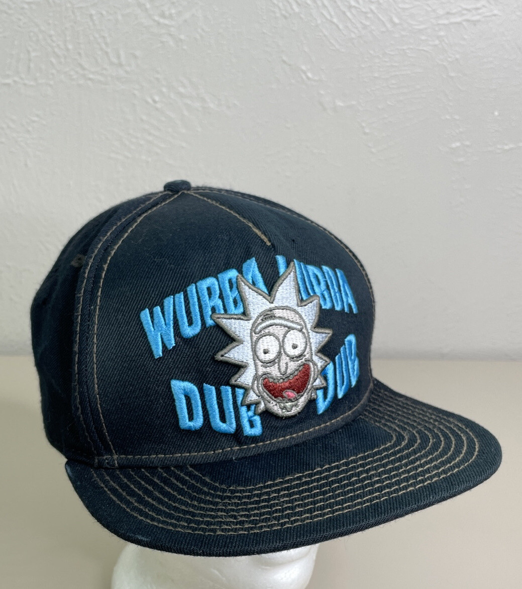 Rick And Morty Wubba Lubba Dub Dub Snapback Cap Hat Black Wool