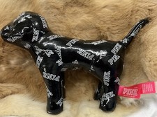 Victorias Secret Pink..Black Mini Dog Logo Plush Toy Stuffed Animal Vinyl