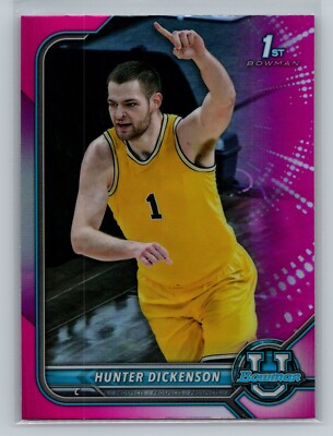 2022-23 Bowman University Chrome Hunter Dickenson PURPLE FIRST BOWMAN #77