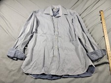 Ted Baker Endurance sz 16.5 Blue Chambray Flip Cuff Button Up Dress Shirt Medium