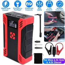 Car Jump Starter 37000mAh Portable Charger PowerBank with Digital LED FlashLight