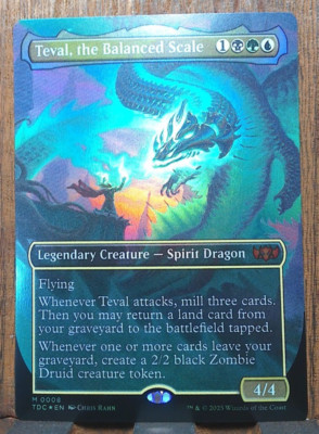  Teval, the Balanced Scale (Borderless FOIL) NM Tarkir Dragonstorm NEAR MINT 