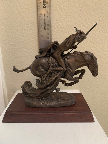 Franklin Mint Remington Reproduction Bronze Mini Sculpture - The Cheyenne