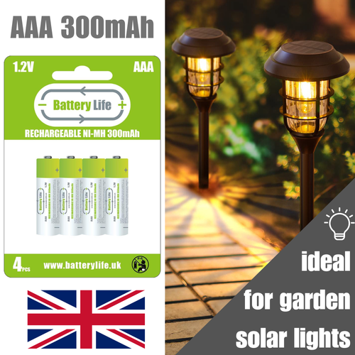 AA 300 mAh Rechargeable Batteries 1.2v NiMH solar lights phone BATTERY