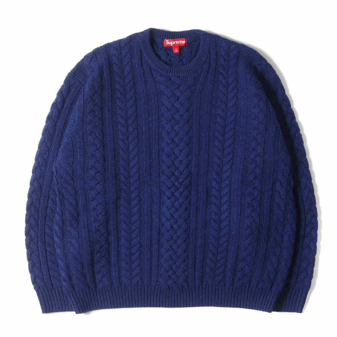 Pull en laine câble grand logo L 23AW (Applique occasion BEEG 0