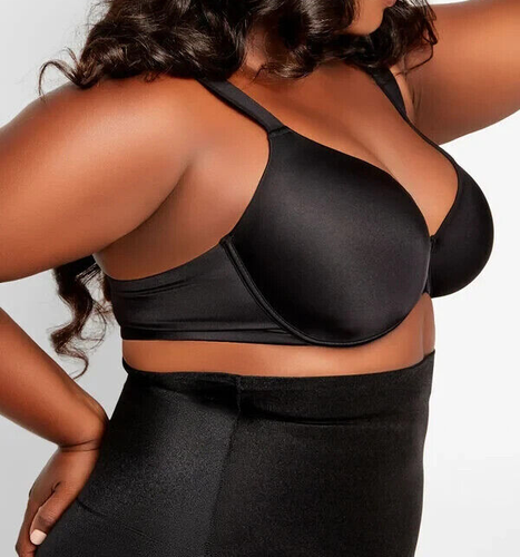 Sujetador Camiseta Ashley Stewart Micro Underwire en Negro Talla Grande 38DDD - Imagen 2 de 4