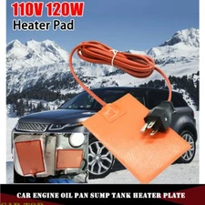 13X9cm Car Engine Oil Pan Sump Tank Heater Plate US Plug Silicone Heating Pad
