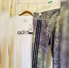 Womens Adidas Feel Brilliant Leggings  Shirt Set both Size M 