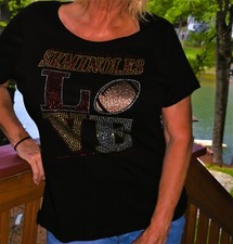 Seminoles football rhinestone shirt or tank XS S M L XL XXL 1X 2X 3X 4X 5X