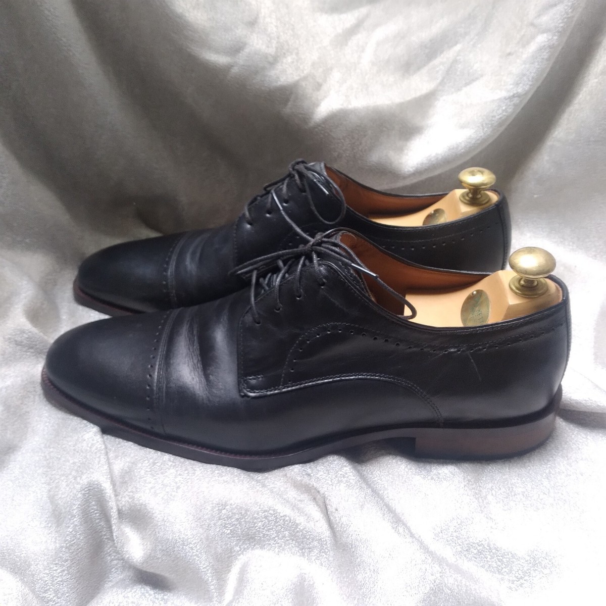 •Johnston & Murphy Sanborn Cap Toe Black Full Grain Leather 59-2541 Size 12 M Johnston & Murphy Sanborn Cap Toe Black Full Grain Leather  main image 3