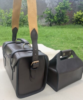 Set of Hand Made Leather Range Magzin Bag With Matching Cartridge Box