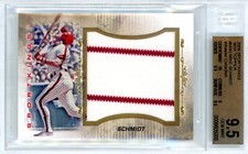 2009 SPORTKINGS MIKE SCHMIDT BOX TOPPER 1/1 GAME-USED JERSEY GRADED BGS GEM 9.5