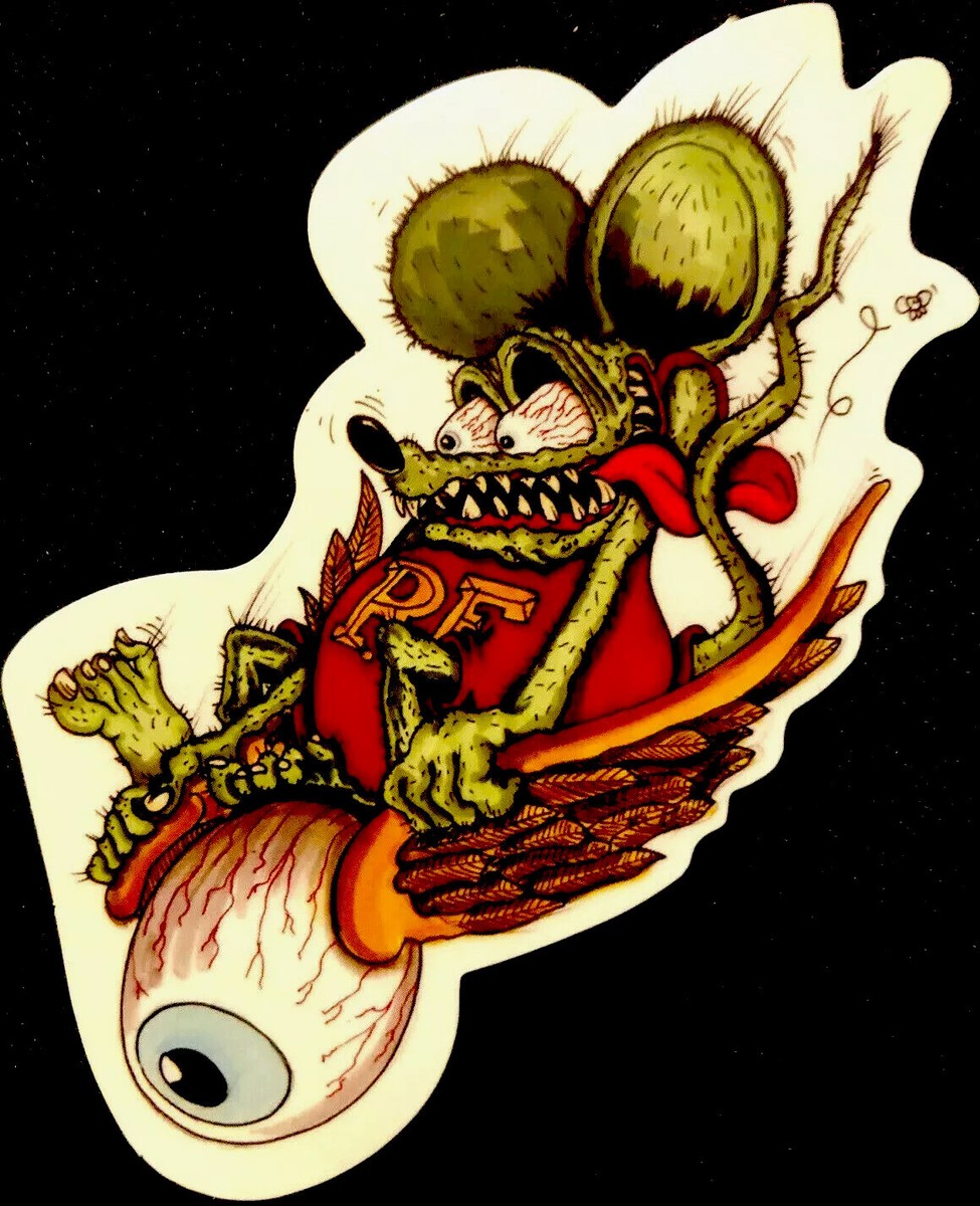 RAT FINK STICKER “FLYING EYEBALL” 2”x 3 3/4”UV GLOSSY | eBay