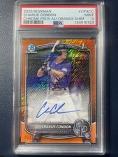 Charlie Condon 2025 Bowman Chrome Prospect AUTO Orange Shimmer /25 #CPACC PSA 9