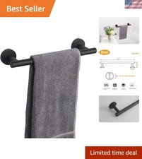 Elegant 12-Inch Matte Black Stainless Steel Towel Bar - Heavy Duty  Stylish