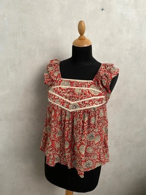 Ba&sh Top Peio ärmellos Volant rot Damen Gr. 0