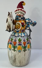2003 Jim Shore Heartwood Creek "Winter's Friend" Snowman & Cat- 12"T