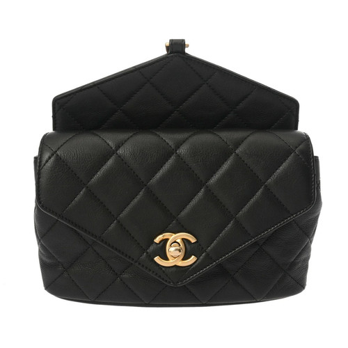 CHANEL Chain Flap Waist Bag Black Lambskin Women s Waist Bag CHANEL Bag Brand In