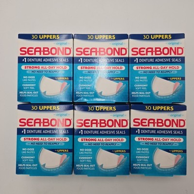 6 Pack - Sea-Bond Secure Denture Adhesive Seals, Original, Uppers, 30 Count