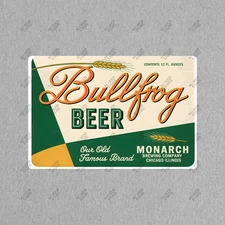 Vintage Bullfrog Beer Metal Sign Monarch Brewing Co Chicago Illinois #852374