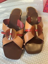 Tory Burch Artisanal Knot Heeled Mule Sandal 45mm Size 10 with box and dust bag